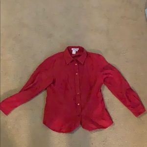 Coldwater Creek Women’s Red Button Up Top Size:PM